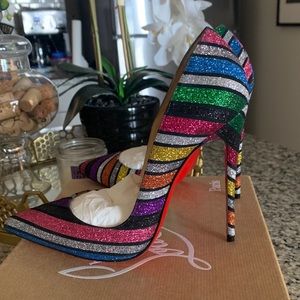 Christian Louboutin So Kate Suede Stripy Glitter